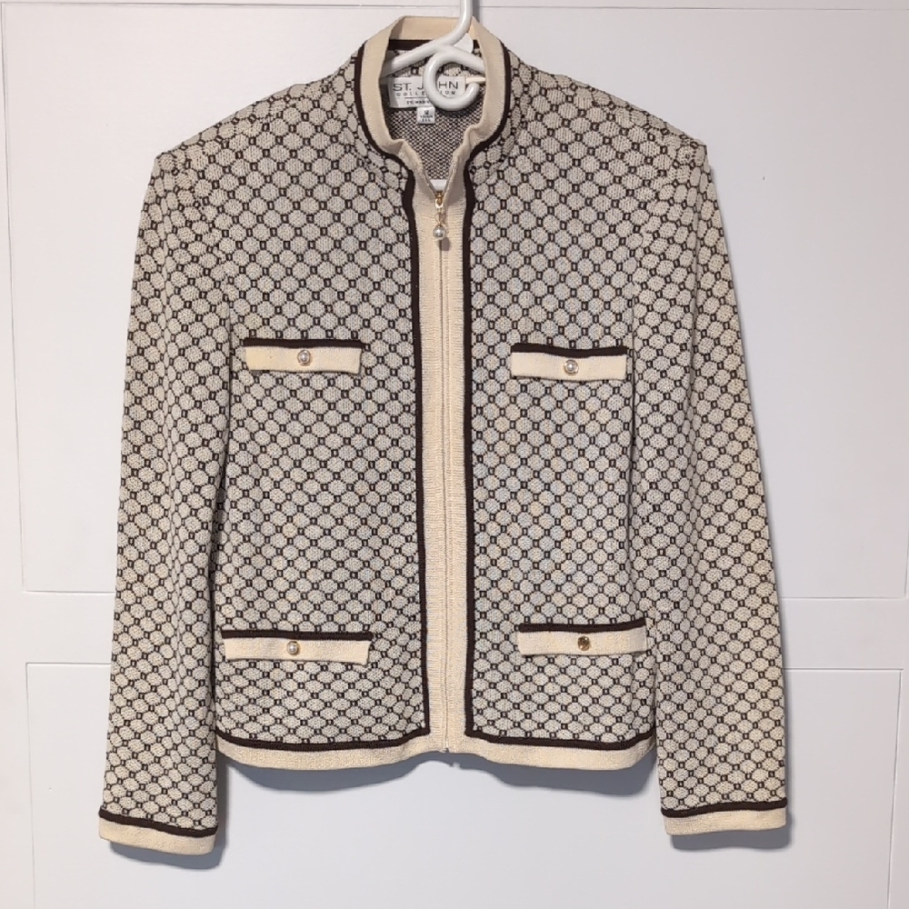 St. John Collection By Marie Gray Luxury Knit Jacket EUC